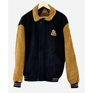 Chukkers Vintage Blue Chip Casino Leather Wool Black Varsity Jacket XL?